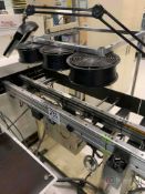 Adjustable width conveyor w/ topside cooling fans