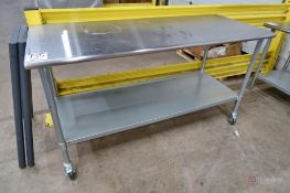 Stainless Steel Uline Workbench on Casters