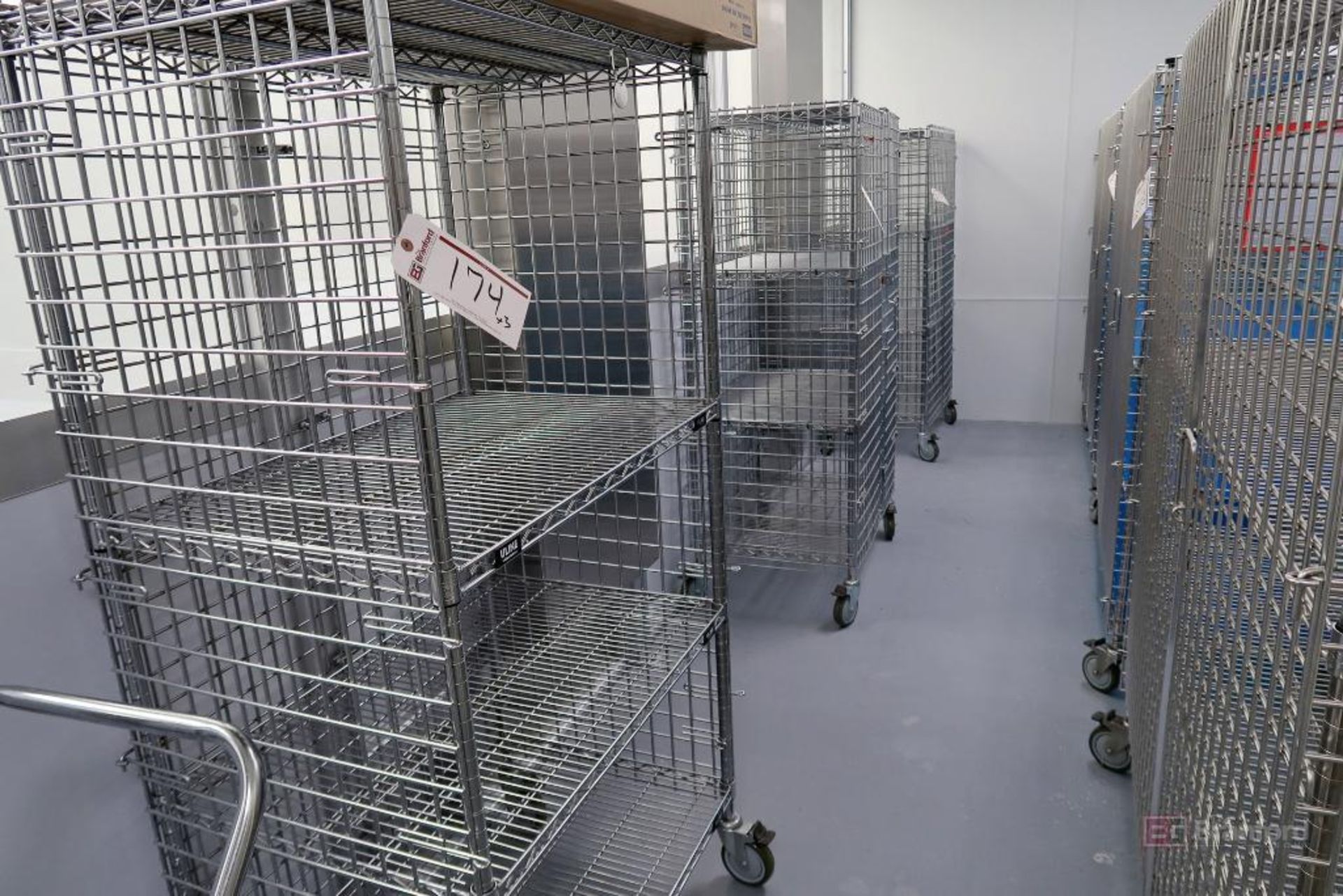 (3) Uline Rolling Metal cages