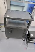 Rolling utility cart w/ lockable cabinet