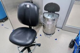 Lab stool and waste can