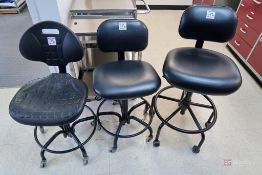 (3) Misc lab stools