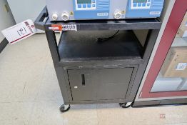 Rolling utility cart w/ lockable cabinet