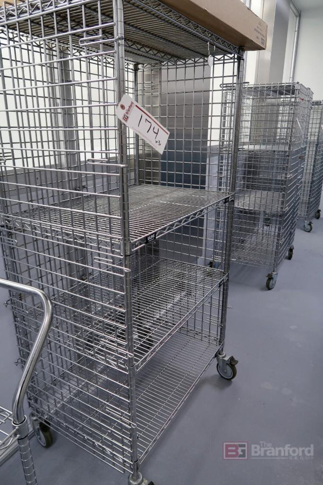 (3) Uline Rolling Metal cages - Image 2 of 4