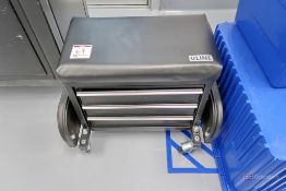 Small rolling Uline toolbox stool