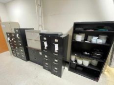 Various Cabinets, (1) Metal Book Shelf