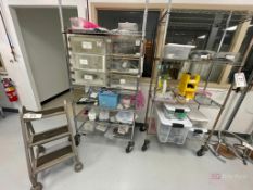 (1) Global Five-Tier Castered Rack w/ Contents