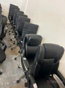 Lot (9) Black Pleather Chairs on Casters