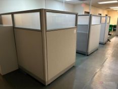 Lot (7) Knoll Cubicles with Wood Laminate Desks