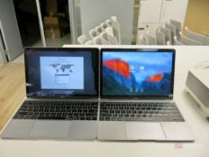 (2) Apple MacBook Model A1534 EMC 2746 Laptops