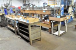 Lot (2) Wood Benches and (2) Stands