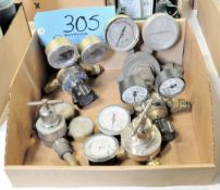 Lot-Various Torch Gas Regulator Gages in (1) Box
