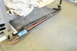 Lot-(3) Various Long Pry Bars on Floor Under (1) Bench