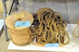 Lot-Spool of Rope and Rope in (1) Box on Floor Under (1) Table