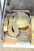 Lot-Cloth Strap Slings in (1) Box on Floor Under (1) Table