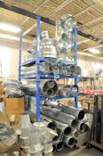 Lot-(1) 4-Tier Blue Rack, (Pipe Stock Not Included)