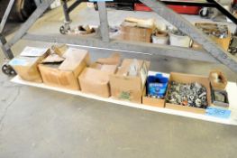 Lot-Various Hardware in (7) Boxes on Floor Under (1) Bench