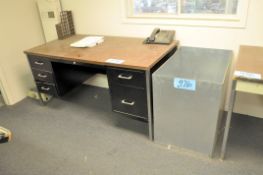 Lot-Desk, (2) Tables, Galvanized Box, Chairs, Stools, File Cabinet, Storage Cabinet in (2) Rooms