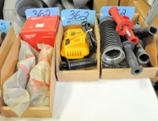Lot-Grinder Handles, DeWalt Battery Charger, and Milwaukee Filter in (3) Boxes