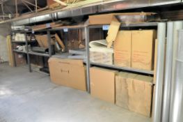 Lot-(4) Fabricated Sections Steel Shelving, (Upstairs Storeroom)