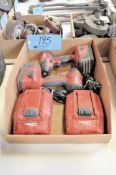 Lot-(2) Hilti SID 4-A22, 18-Volt Cordless Driver Guns with (2) Batteries and (2) Chargers in (1) Box