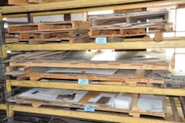 Lot-Various Cutoff Steel Sheet Stock on (2) Pallets on (1) Shelf