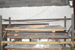 Lot-Various Steel Sheet Stock on (3) Pallets on Top Shelf