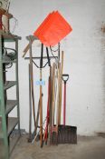 Lot-Cleanup Tools Against Wall