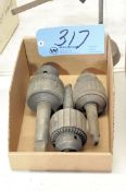 Lot-(3) Various Large Drill Chucks in (1) Box