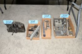 Lot-Hold Down Tooling, Machine Handles, and Setup in (3) Boxes on Floor Under (1) Table