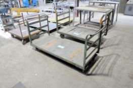 Lot-(3) Various Flat Deck Stock Carts