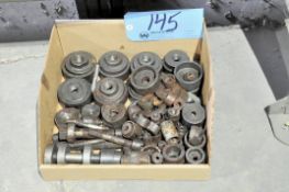 Lot-Steel Knockout Hole Punches in (1) Box on Floor Under (1) Bench