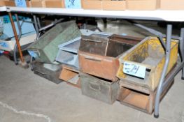 Lot-Steel Tote Pans on Floor Under (1) Table