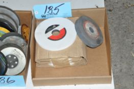 Lot-Various Grinding Wheels in (1) Box on Floor Under (1) Table