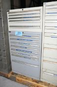 Lot-(1) Lista 5-Drawer and (1) 8-Drawer Tooling Cabinets in (1) Stack on (1) Pallet (Empty)