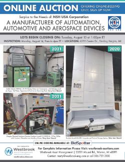 Surplus to the Needs of NSH USA Corporation - A Manufacturer of Automation, Automotive and Aerospace Devices
