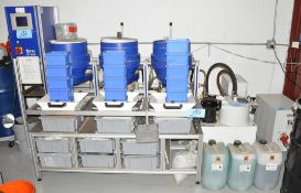 Otec CF 3 x 18, 3-Station Parts Vibratory Deburring System, (2005)