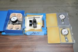 Lot-(4) Various Dial Indicator Gauges with Cases
