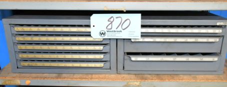 Lot-(1) Huot 5-Drawer and (1) 3-Drawer Drill Index Cabinets with Drills Contents