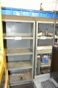 Lot-(2) Sections Shelving with Face Plate, Mister, and Misc. Fixtures