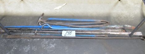 Lot-Large Pry Bars on Floor Under (1) Table