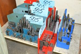 Lot-(6) Various Hold Down Tooling Sets on Shelf Under (1) Bench