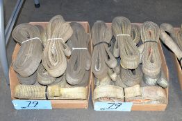 Lot-Cloth Strap Slings in (2) Boxes on Floor Under (1) Table