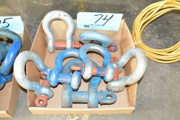 Lot-Various Clevises in (1) Box on Floor Under (1) Table