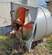 Lot-(1) Fan, Blue Job Box with Hoses, Dis-Assemble Shelving, Concrete Furnace Forms, Conveyor