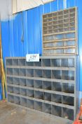 Lot-Open 40-Bin Organizer Cabinet and (1) Plastic Organizer Bin Cabinet