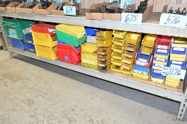 Lot-Plastic Parts Bins and Totes on (1) Shelf on (1) Rack
