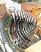 Lot-Various 11-Piece Outside Micrometers Set with Stand