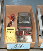 Lot-(3) Various Multimeters in (1) Box on Lower Shelf