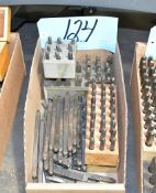 Lot-Hand Stamp Sets in (1) Box on Floor Under (1) Table